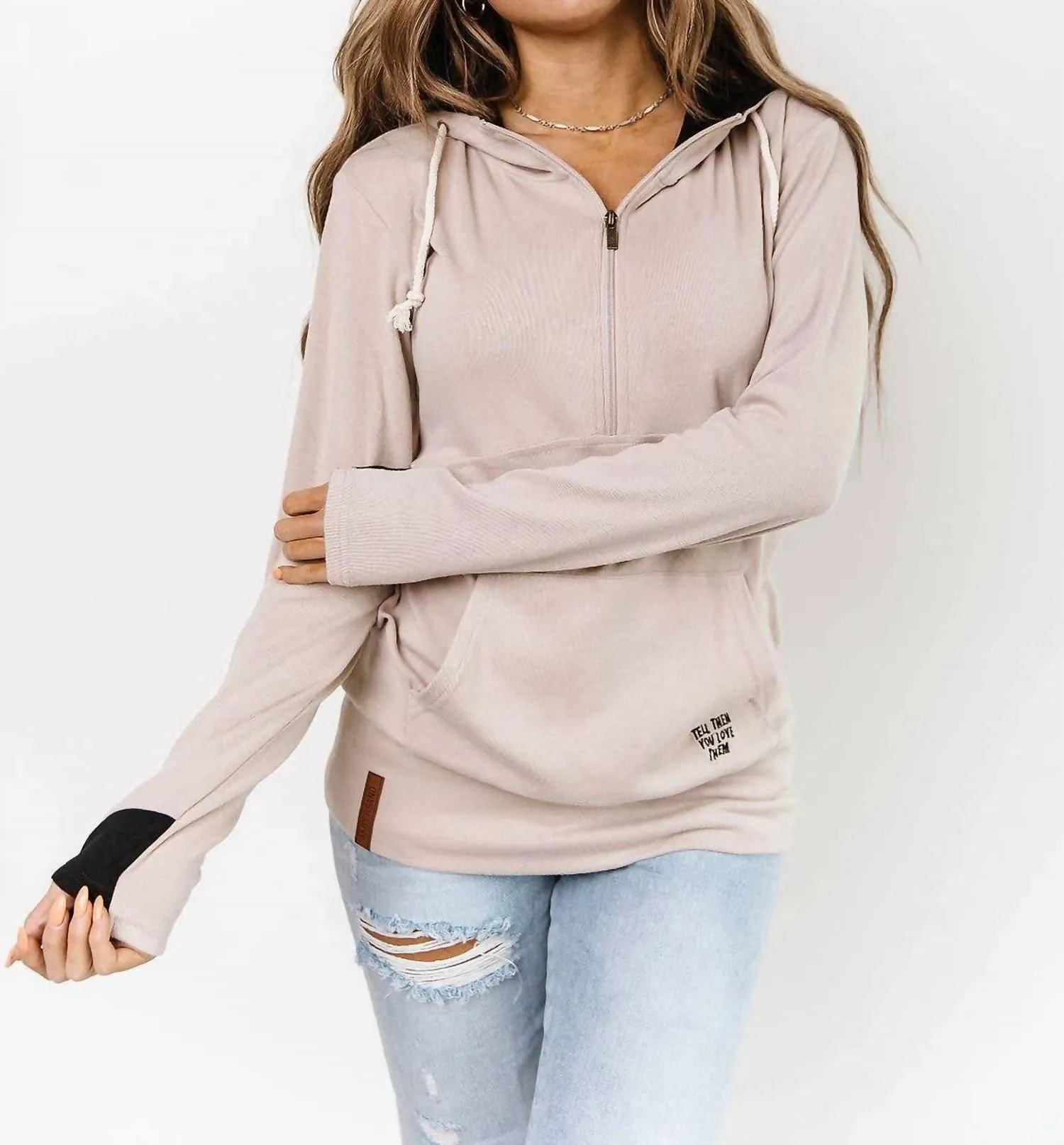 Ampersand Ave - Halfzip Sweatshirt Tell Them You Love Them