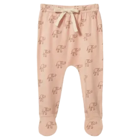 Footed Rompers - Elephant Rose Dust