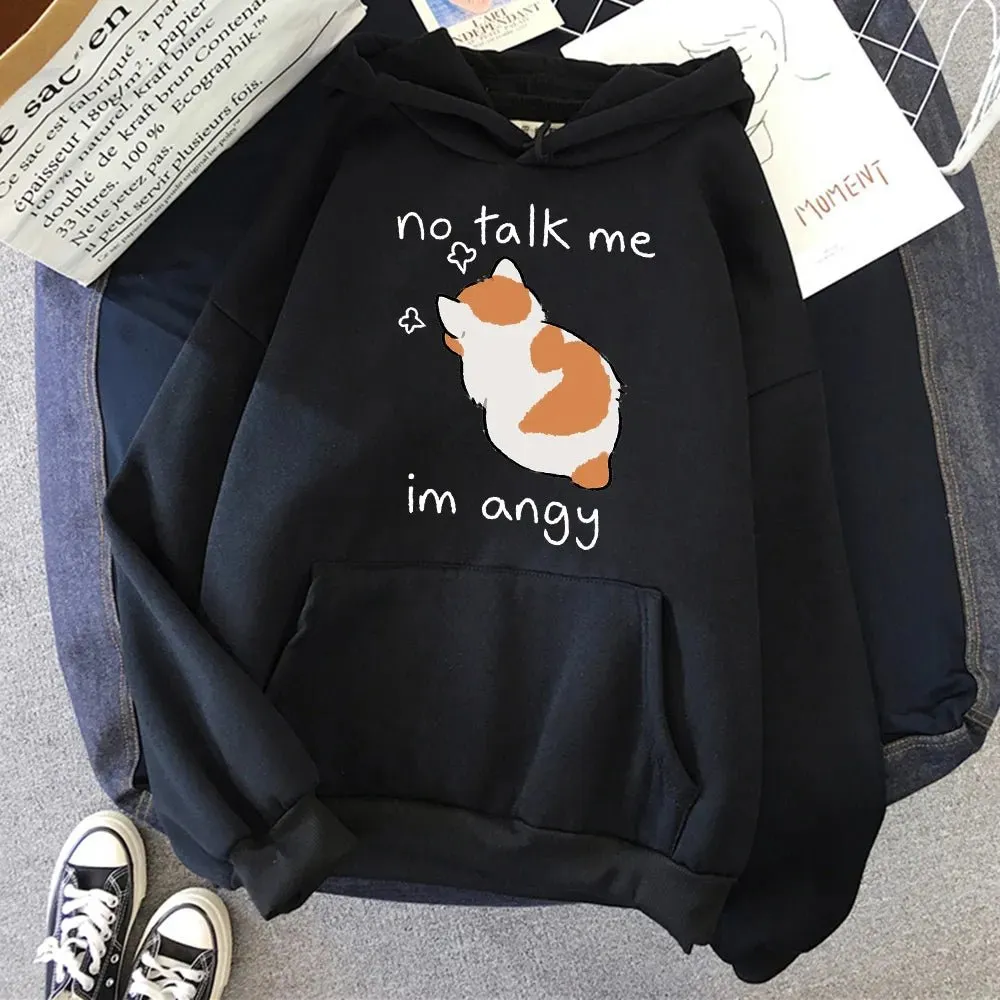 Kawaii Angry Cat Hoodie