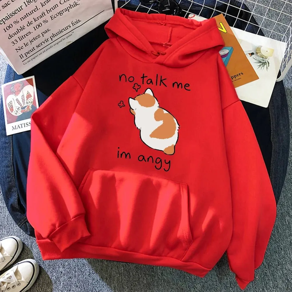 Kawaii Angry Cat Hoodie