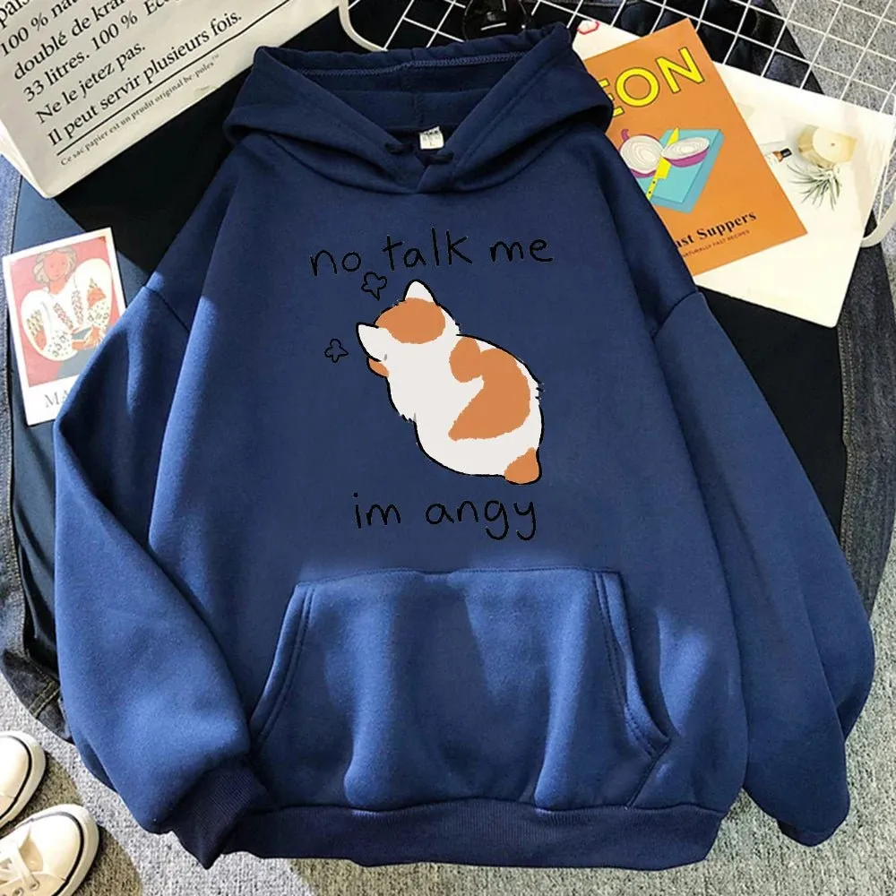 Kawaii Angry Cat Hoodie