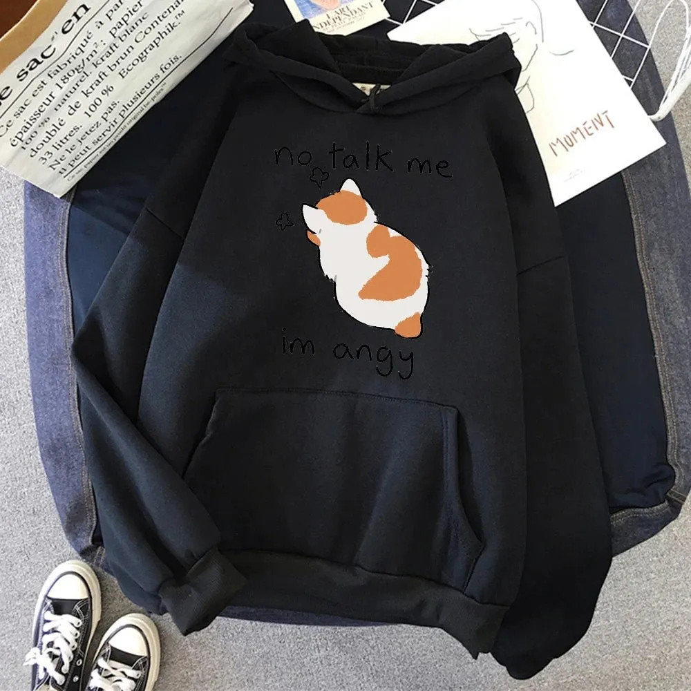 Kawaii Angry Cat Hoodie