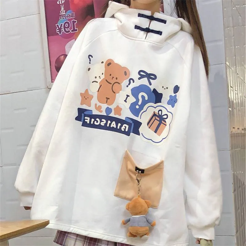 Kawaii Sweet Cartoon Bear Print Hoodie