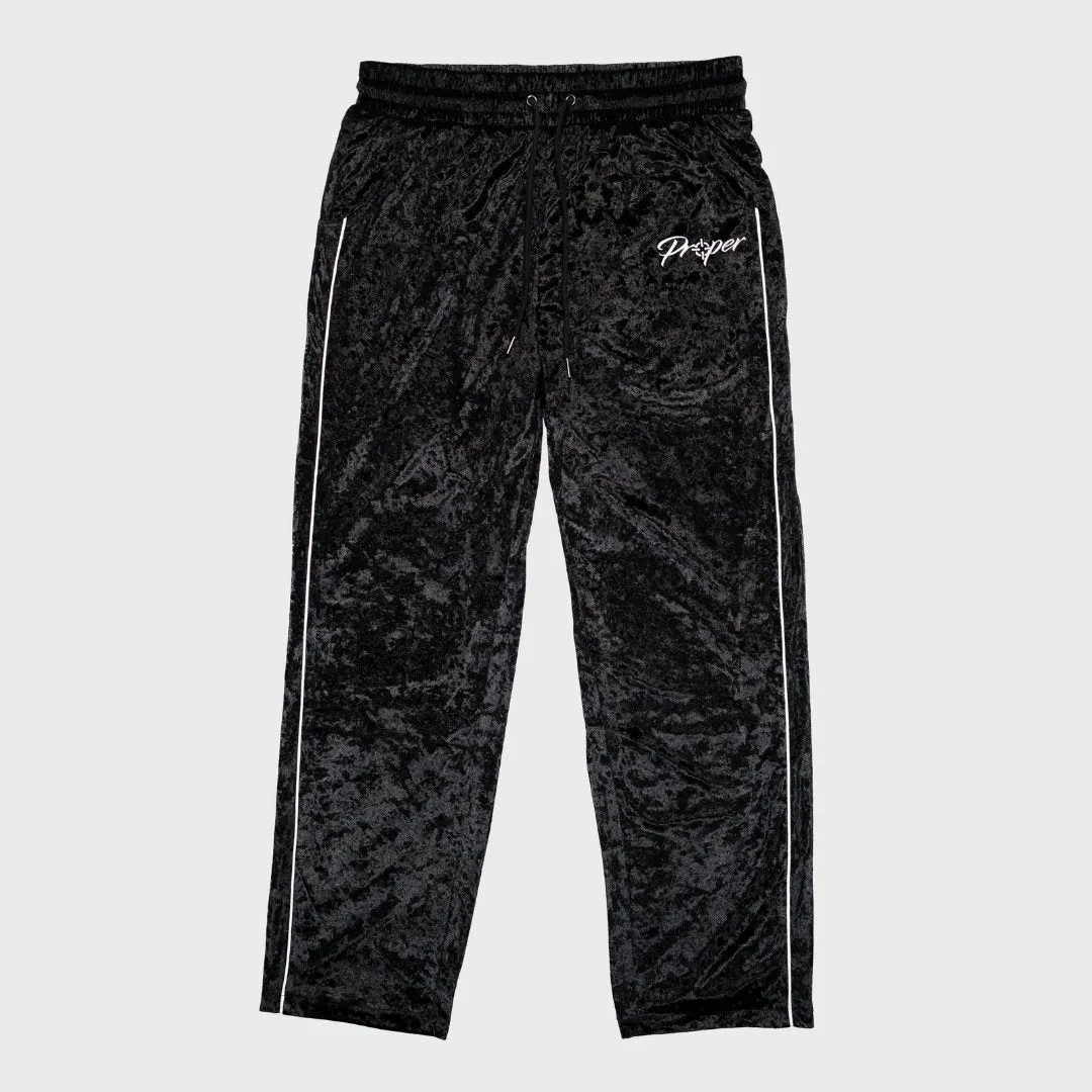 PROPER VELOUR TRACKPANTS BLACK