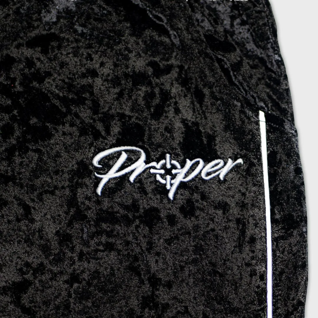 PROPER VELOUR TRACKPANTS BLACK
