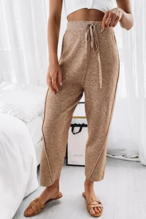 Solid Knit Drawstring Pants