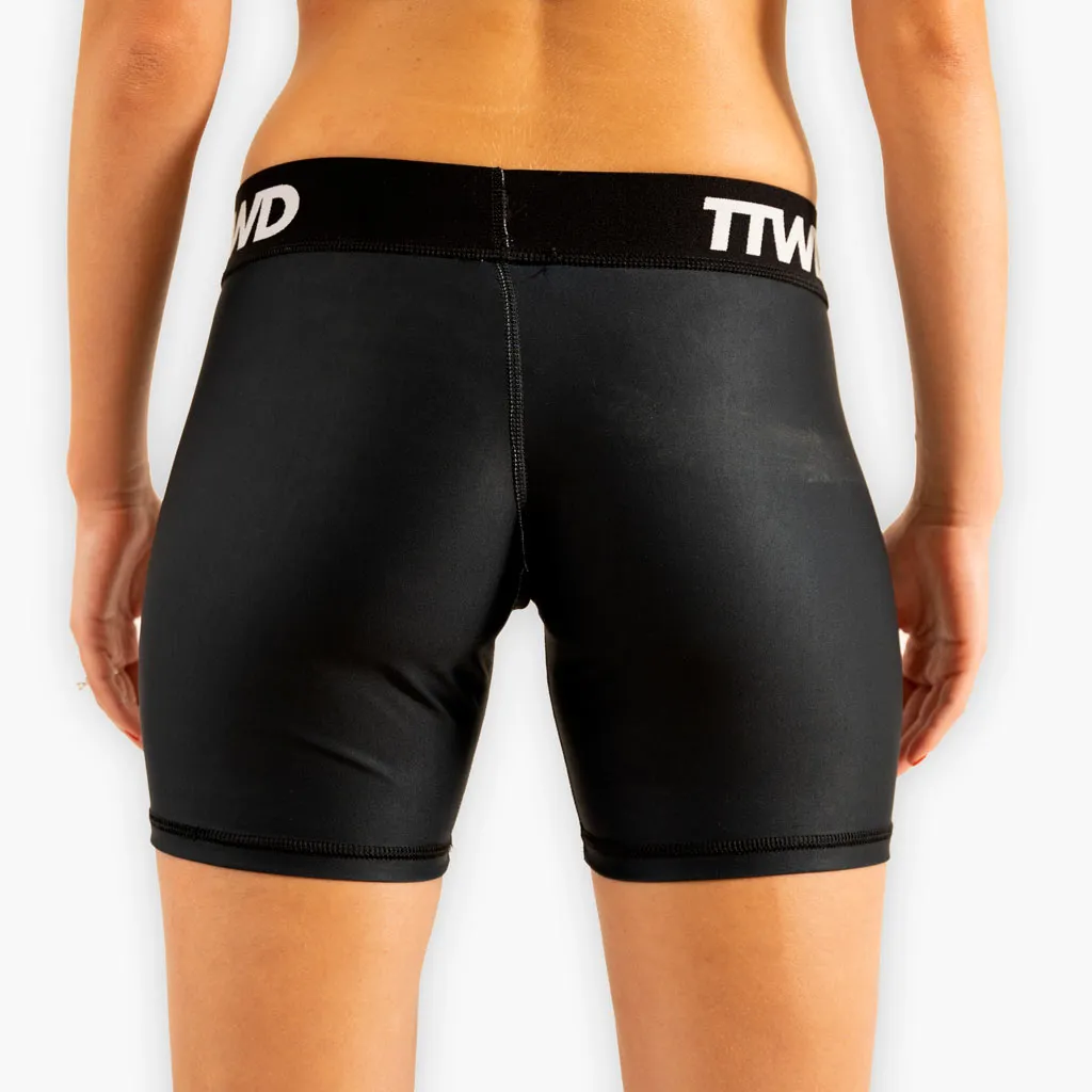 The TTWD Logo Womens Compression Shorts - Low Waist