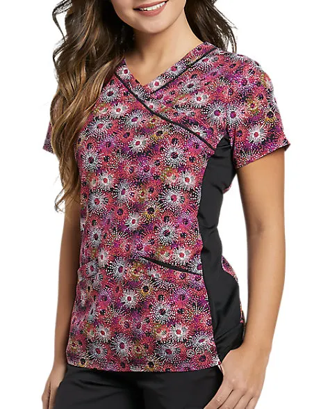 White Cross Printed Tops